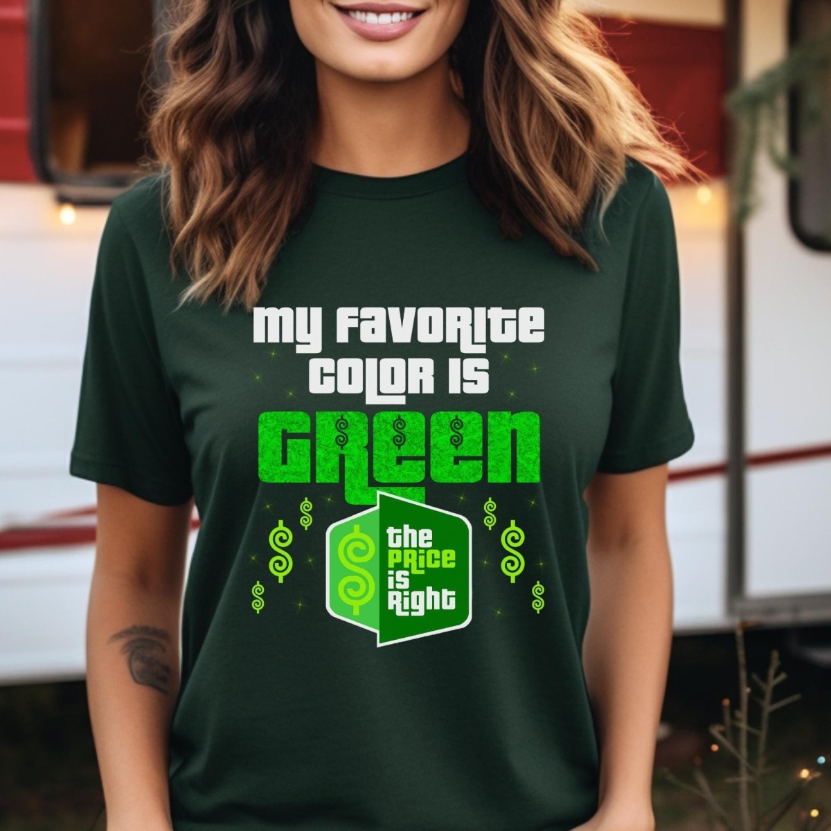 My Favorite Color Is Green Price is Right Shirt, Cash Prize St. Patrick's Day Special - Forest - XS -