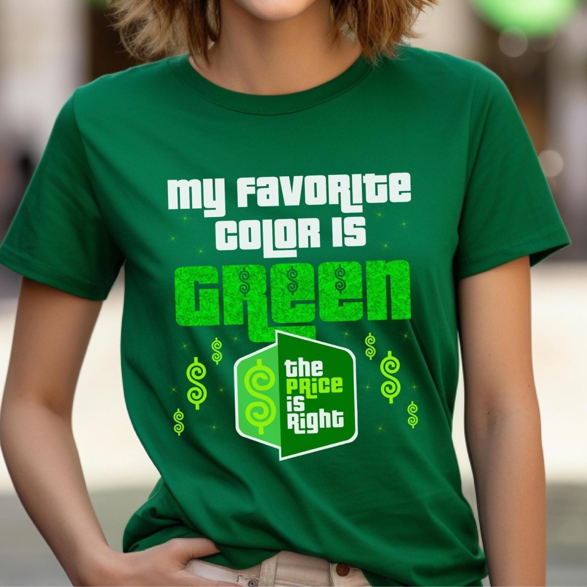 My Favorite Color Is Green Price is Right Shirt, Cash Prize St. Patrick's Day Special - Kelly - XS -