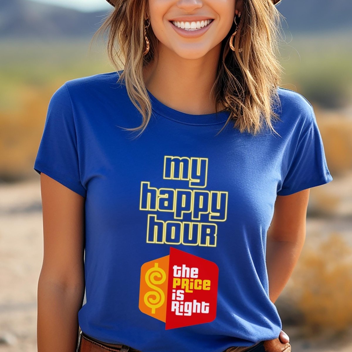 My Happy Hour Price is Right Shirt for Fans of the Classic 11AM TV Show - True Royal - XS -