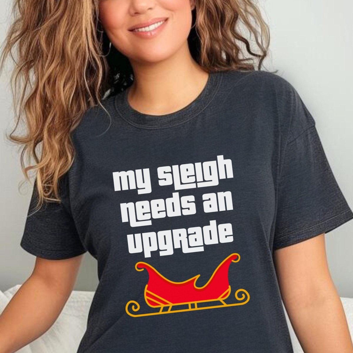 My Sleigh Needs an Upgrade Price is Right Christmas Shirt, Funny Holiday Fan Gift - Dark Grey Heather - XS -