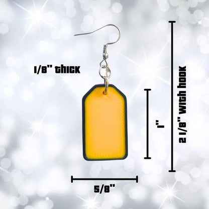 Name Tag Price is Right Dangle Earrings for Super Fan to Pair with TPIR shirt - 