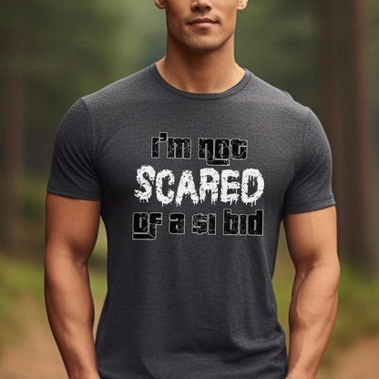 Not Scared of a $1 Dollar Bid Halloween Shirt, Retro Game Show Fan Tee - Dark Grey - XS -