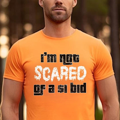 Not Scared of a $1 Dollar Bid Halloween Shirt, Retro Game Show Fan Tee - Orange - XS -