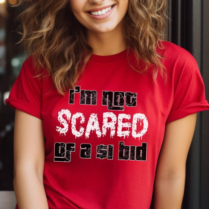 Not Scared of a $1 Dollar Bid Halloween Shirt, Retro Game Show Fan Tee - Red - XS -