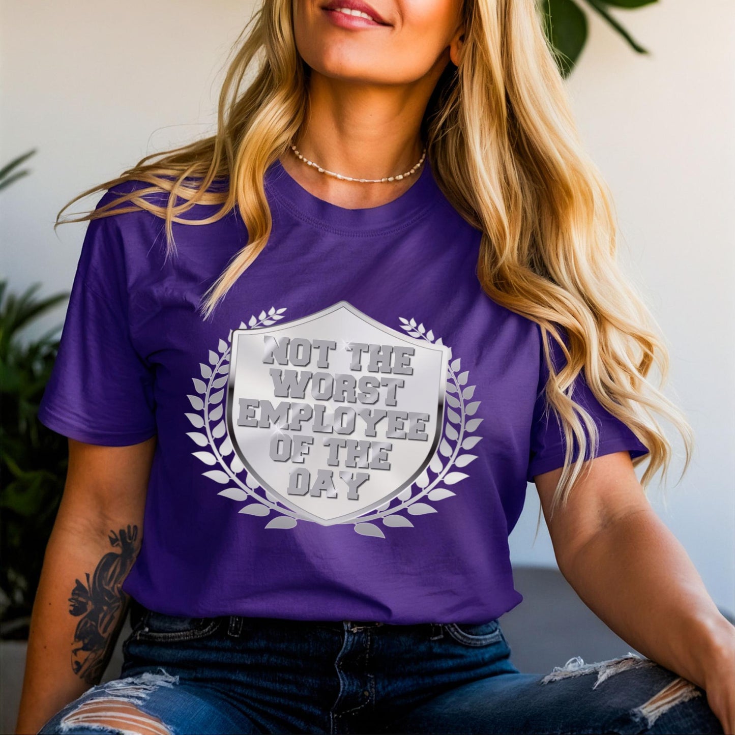 Not the Worst Employee of the Day, Shirt in Team Purple for funny coworker shirt