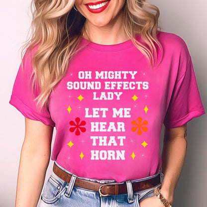 Oh Mighty Sound Effects Lady Price is Right Shirt, One Away Game Fan Tee - Berry - XS -