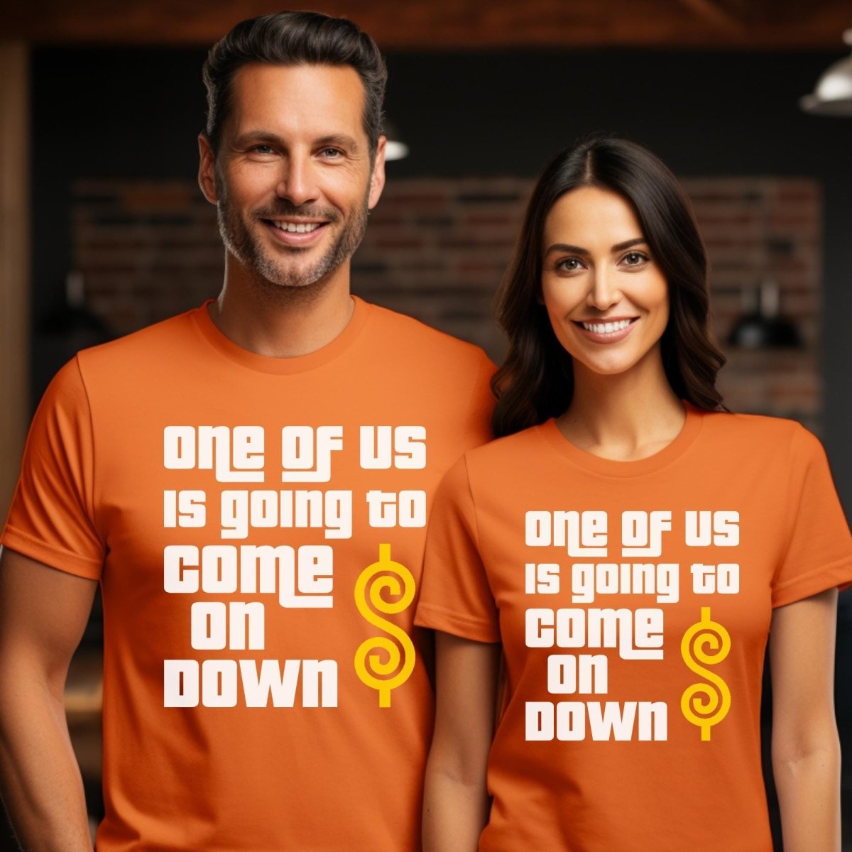 One of Us Is Going to Win Price is Right Shirt for Fan Group - Orange - XS -