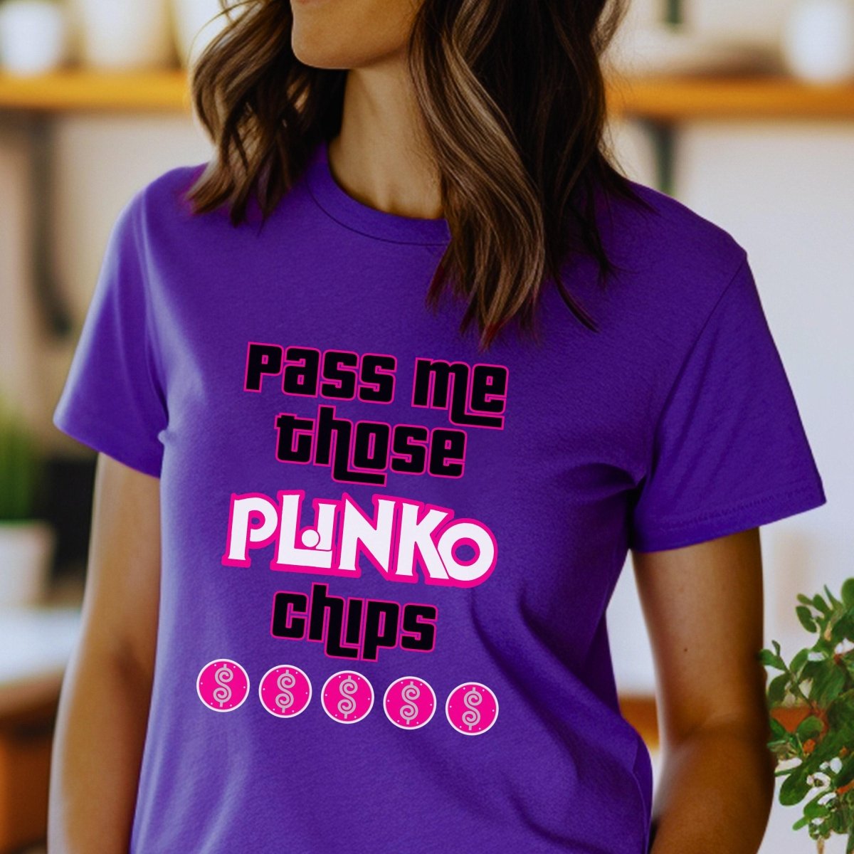 Pass Me Those Plinko Chips Price is Right Shirt, Fan Tee, Retro TV Game Night Tee - Team Purple - XS -