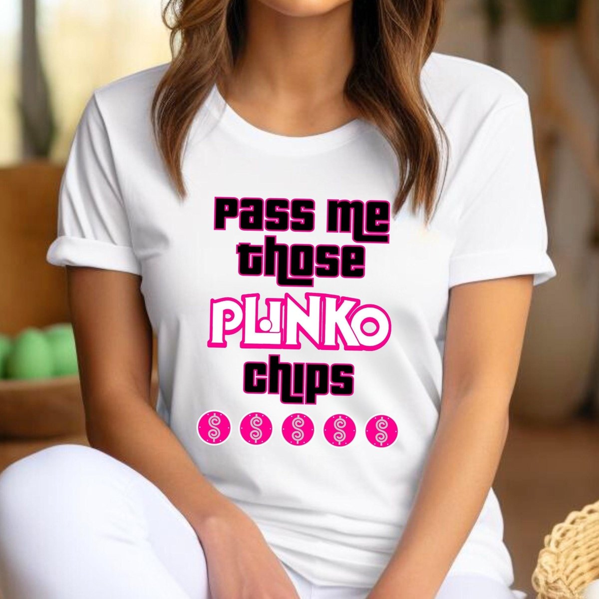 Pass Me Those Plinko Chips Price is Right Shirt, Fan Tee, Retro TV Game Night Tee - White - XS -