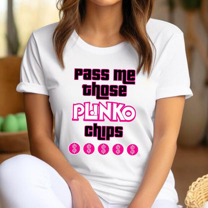 Pass Me Those Plinko Chips Price is Right Shirt, Fan Tee, Retro TV Game Night Tee - White - XS -