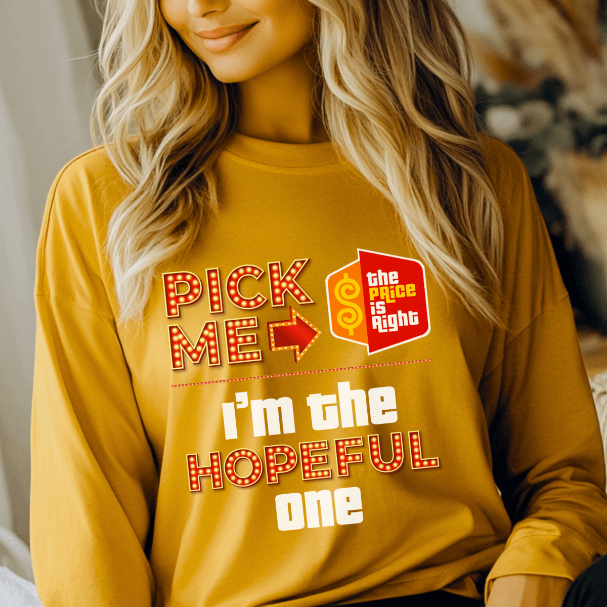 Personalized Pick Me I'm the "Custom" One Price is Right Group Shirts - Gold - S - Long