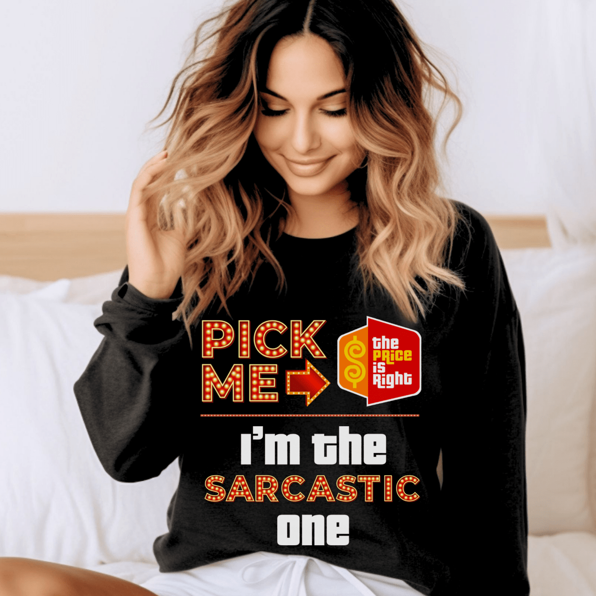 Personalized Pick Me I'm the "Custom" One Price is Right Group Shirts - Black - S - Long