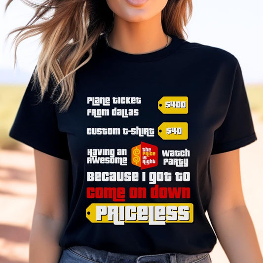 Personalized Price is Right Priceless Bucket List Travel Shirt, Custom Plane Ticket Tee - Black - XS -