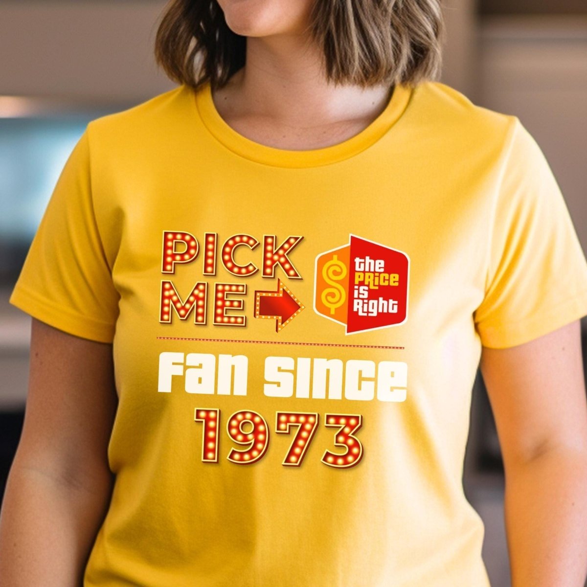 Pick Me Fan Since Personalized Price is Right Shirt, Custom Retro Game Show Fan Gift - Gold - XS -