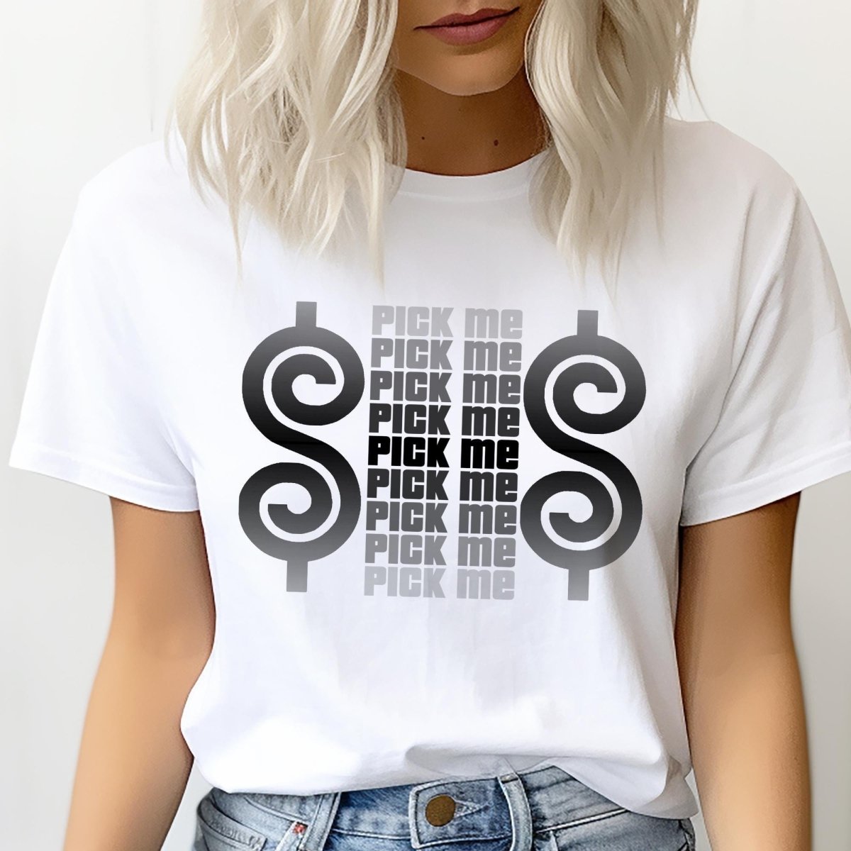 Pick Me Gradient Price is Right Shirt, Retro Game Show Fan Gift - White - XS -