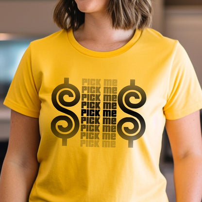 Pick Me Gradient Price is Right Shirt, Retro Game Show Fan Gift - Gold - XS -