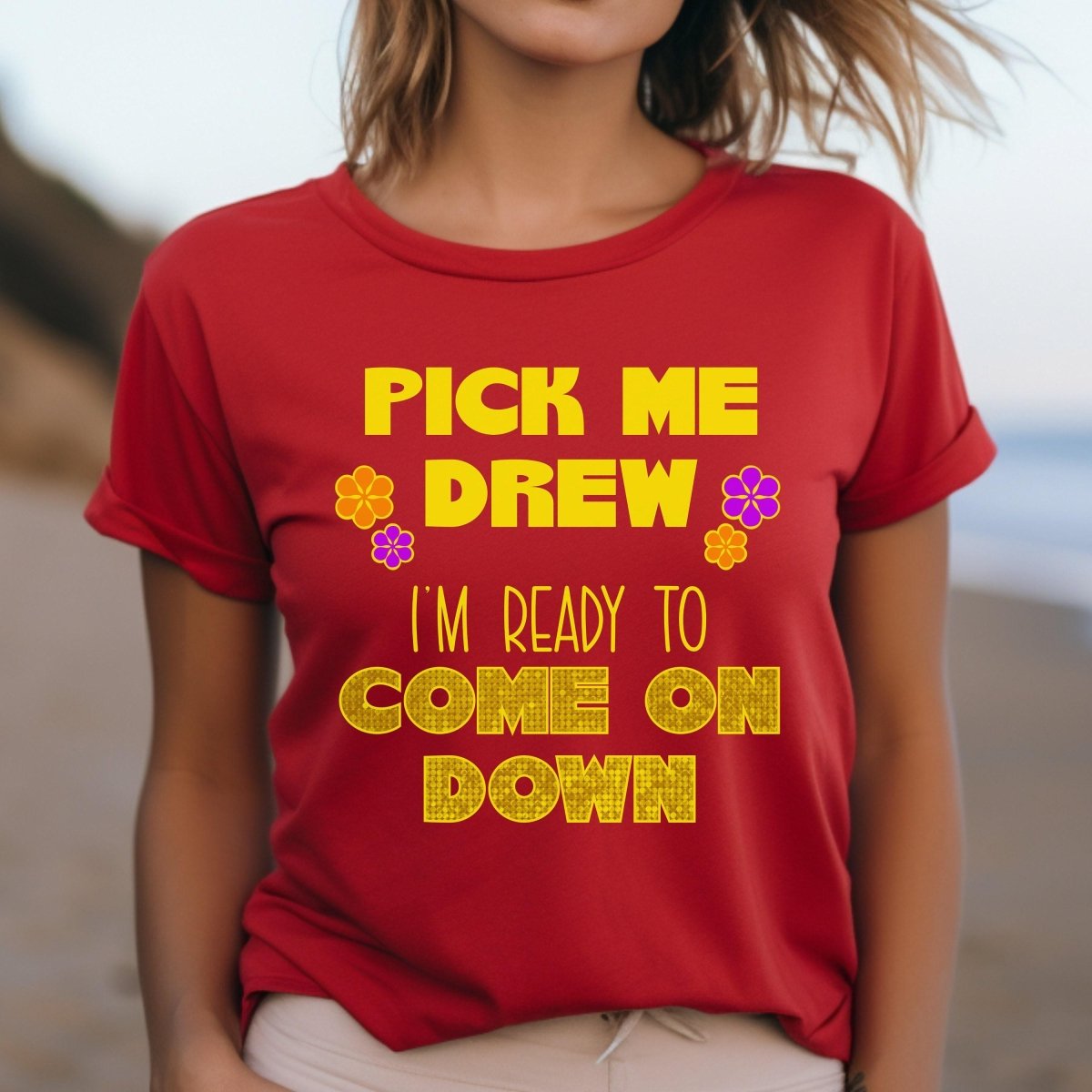 Pick Me I'm Ready to Come On Down Price is Right Shirt, Classic Game Show Tee - Red - XS -