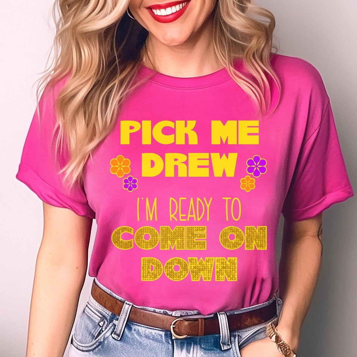 Pick Me I'm Ready to Come On Down Price is Right Shirt, Classic Game Show Tee - Berry - XS -