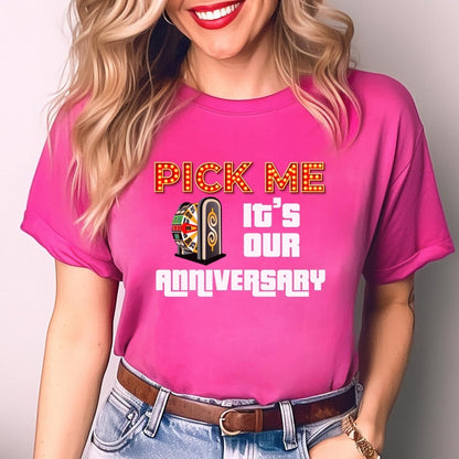 Pick Me It's Our Anniversary Price is Right Shirt, Couple Tee for Anniversary Gift - Berry - XS -