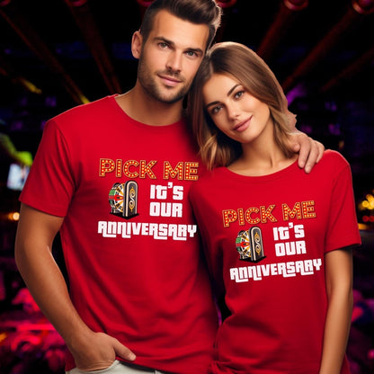 Pick Me It's Our Anniversary Price is Right Shirt, Couple Tee for Anniversary Gift - Red - XS -