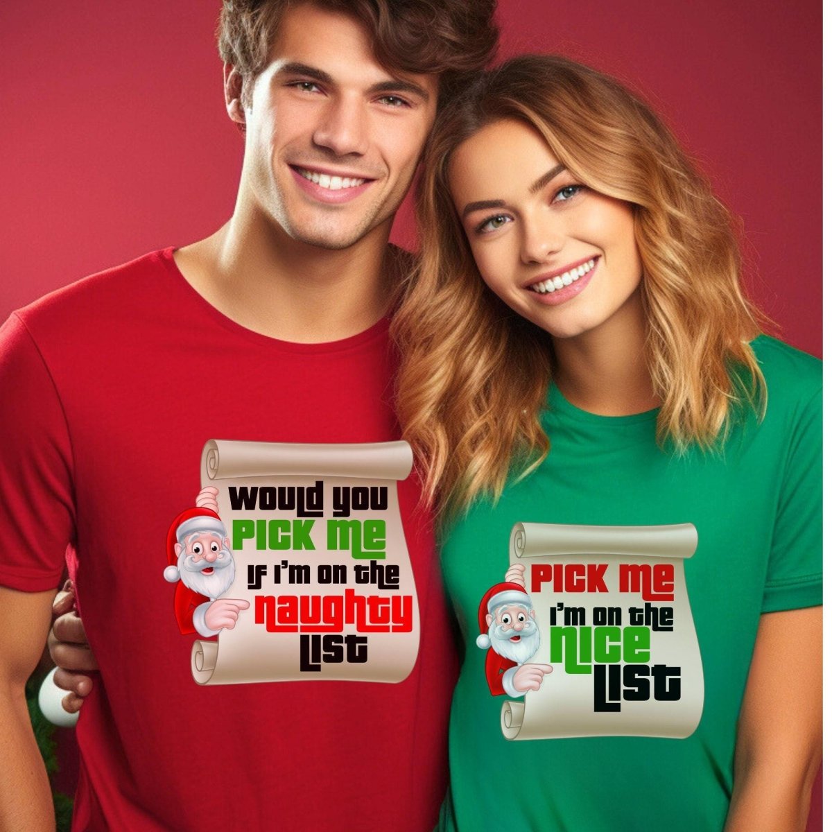 Pick Me Nice List or Would You Pick Me Naughty List Price is Right Christmas Shirt - Kelly - XS - Naughty