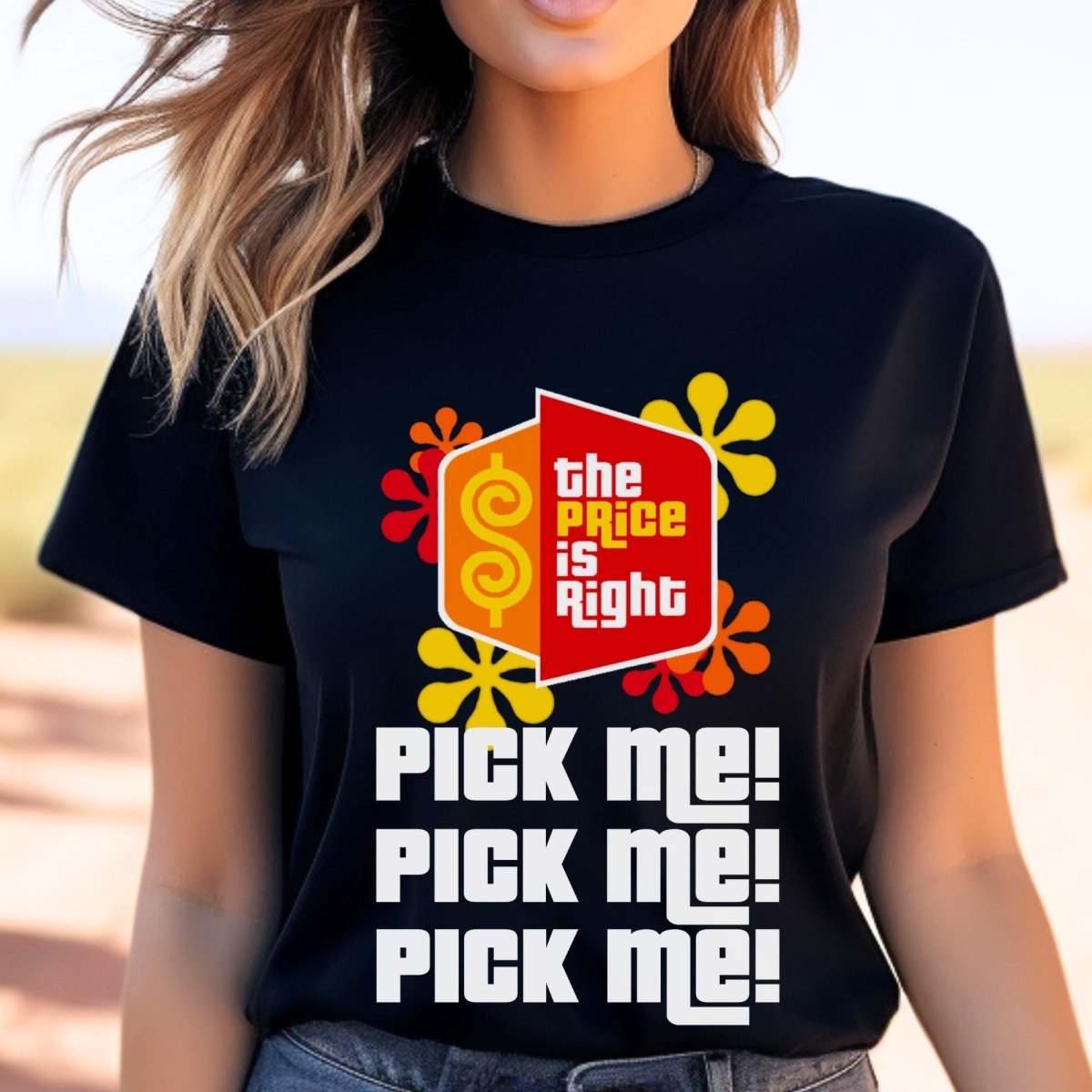 Pick Me Pick Me Pick Me Price is Right Shirt, Funny Retro Game Show Contestant Tee - Black - XS -