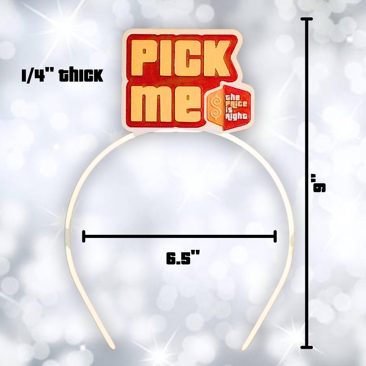 Pick Me Price is Right Logo Headband for Super Fan to Pair with TPIR shirt, Game Show Accessories - 