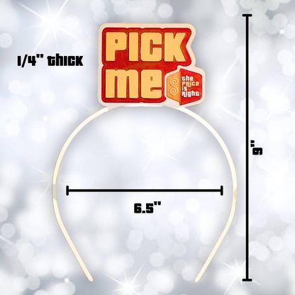 Pick Me Price is Right Logo Headband for Super Fan to Pair with TPIR shirt, Game Show Accessories - 