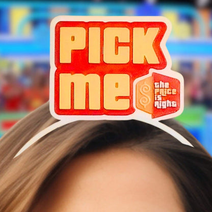 Pick Me Price is Right Logo Headband for Super Fan to Pair with TPIR shirt, Game Show Accessories - 