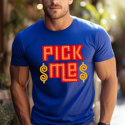 Pick Me Retro Price is Right Dollar Shirt, Classic TV Fan Gift - True Royal - XS -