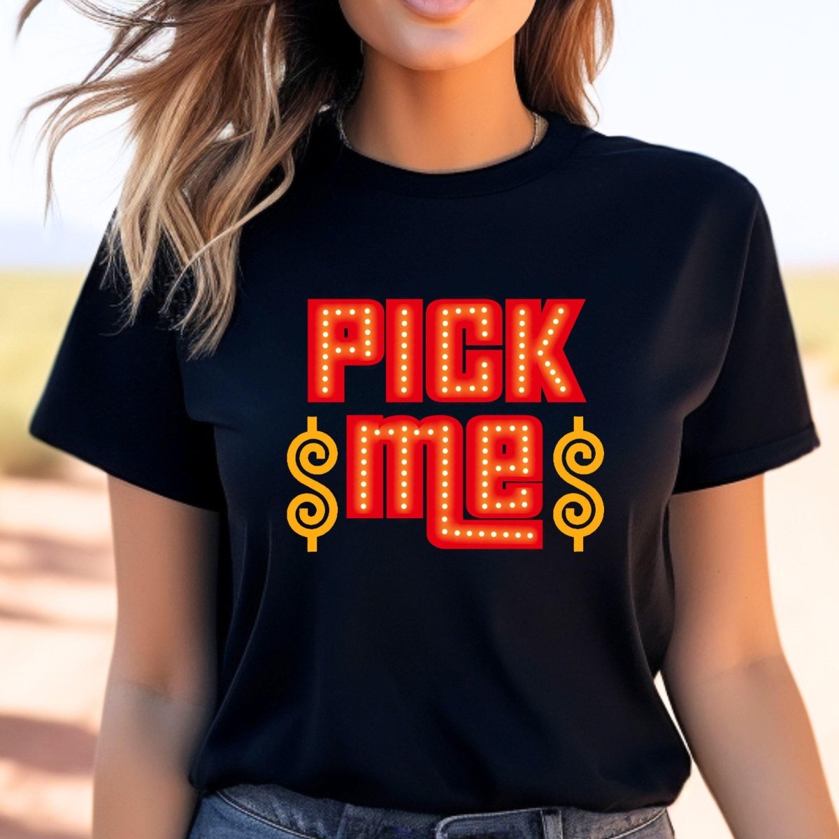 Pick Me Retro Price is Right Dollar Shirt, Classic TV Fan Gift - Black - XS -