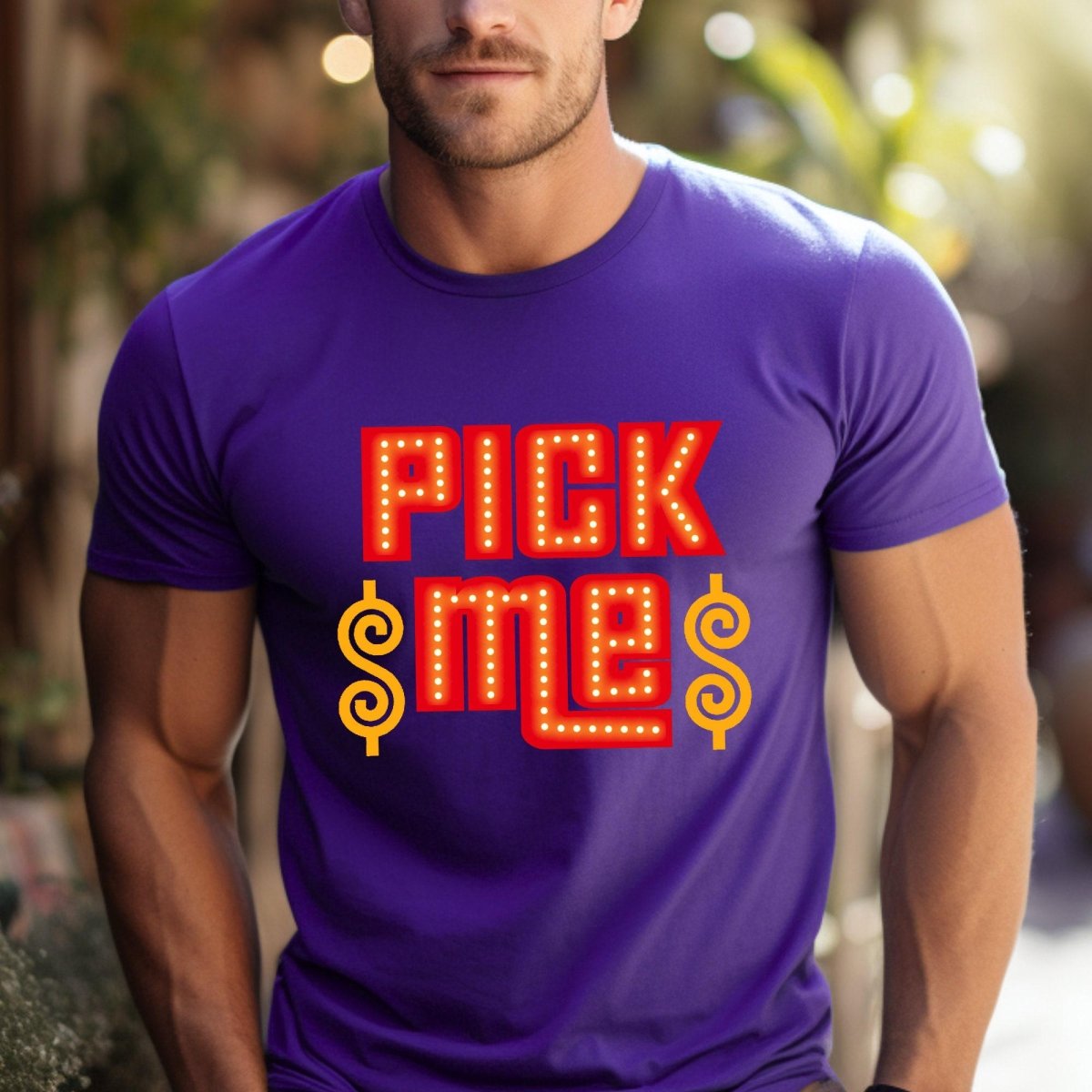 Pick Me Retro Price is Right Dollar Shirt, Classic TV Fan Gift - Team Purple - XS -