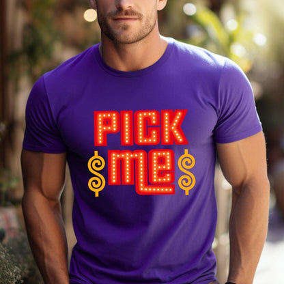 Pick Me Retro Price is Right Dollar Shirt, Classic TV Fan Gift - Team Purple - XS -