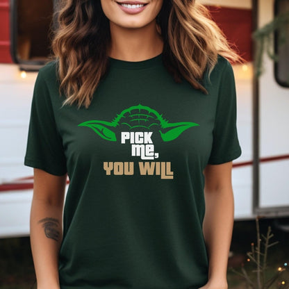 Pick Me You Will Star Wars Price is Right Shirt, Funny Retro Game Show Fan Gift - Forest - XS -