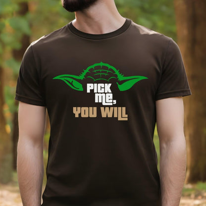 Pick Me You Will Star Wars Price is Right Shirt, Funny Retro Game Show Fan Gift - Brown - XS -