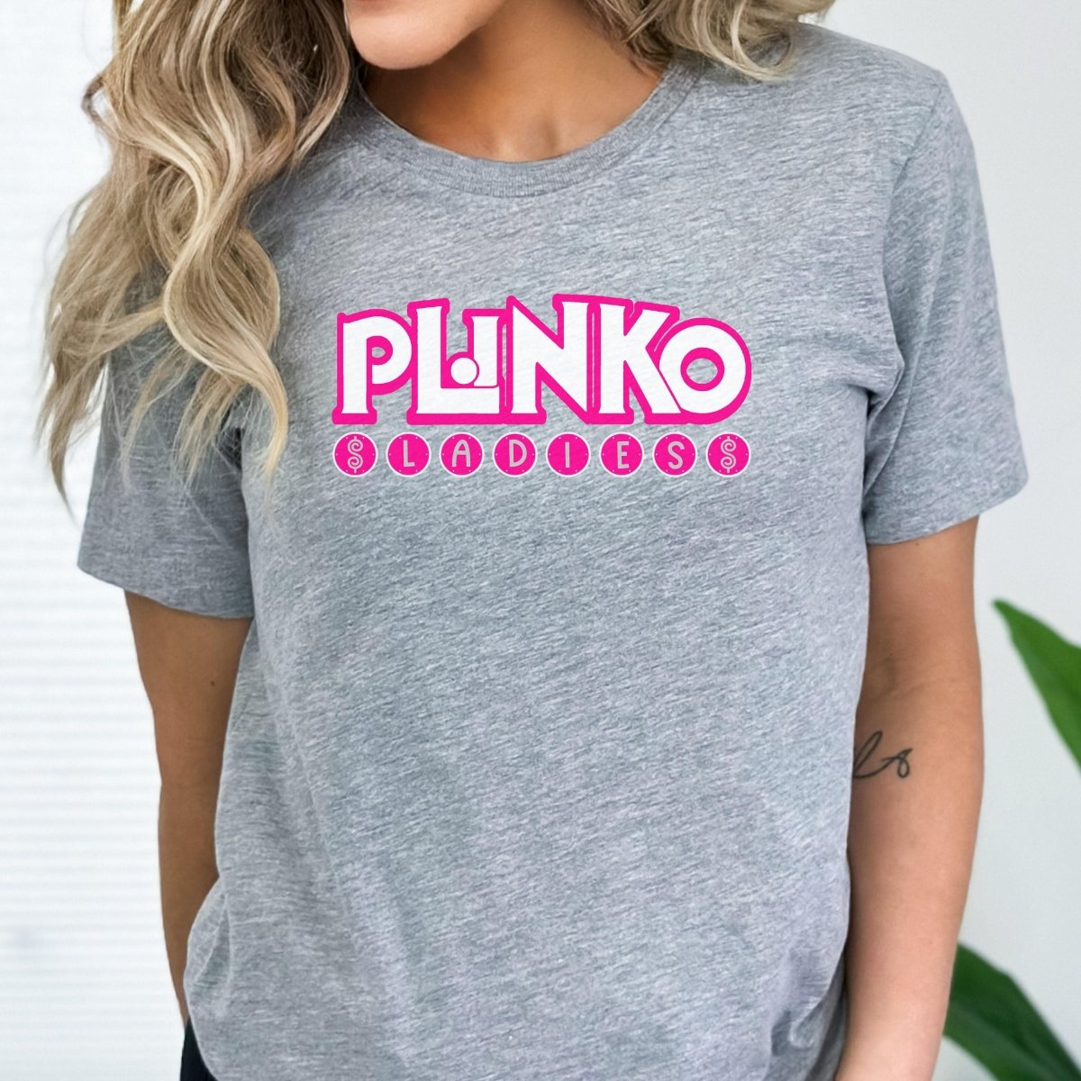 Plinko Ladies Price is Right Group Shirt, Girls Trip Grease Pink Ladies Inspired Tee - Athletic Heather - XS -