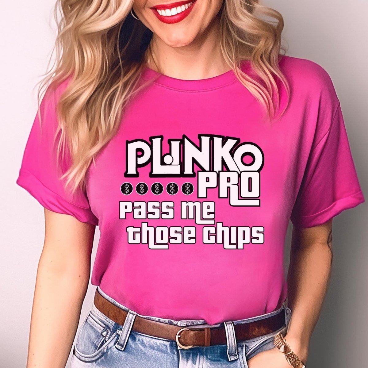 Plinko Pro Pass Me Those Chips Price is Right Shirt, Funny Retro Game Show Tee - Berry - XS -