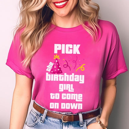 Price is Right Birthday Boy Girl Shirt, Pick Me Come On Down Tee, Milestone Celebration Gift - Berry - XS - Girl