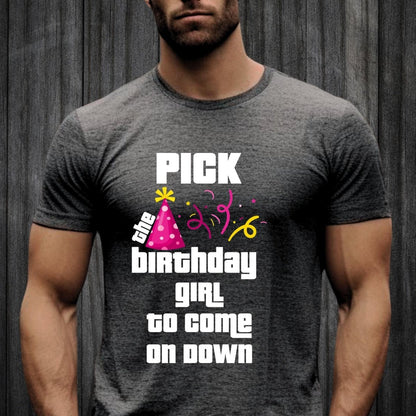 Price is Right Birthday Boy Girl Shirt, Pick Me Come On Down Tee, Milestone Celebration Gift - Dark Grey Heather - XS - Girl