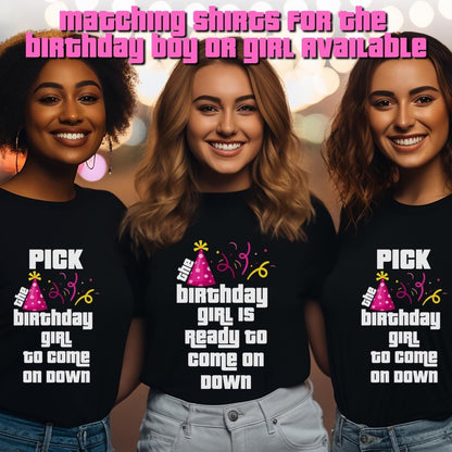 Price is Right Birthday Boy Girl Shirt, Pick Me Come On Down Tee, Milestone Celebration Gift - Black - XS - Girl