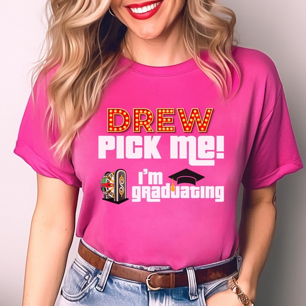 Price is Right Graduate Shirt, Drew Pick Me I'm Graduating Tee, Graduation Gift - Berry - XS -