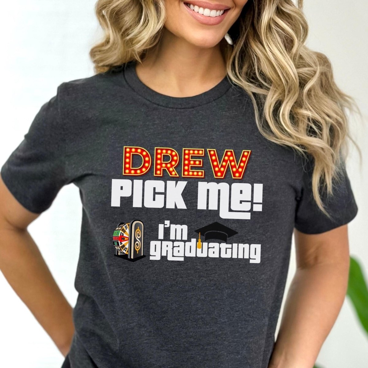 Price is Right Graduate Shirt, Drew Pick Me I'm Graduating Tee, Graduation Gift - Dark Grey Heather - XS -