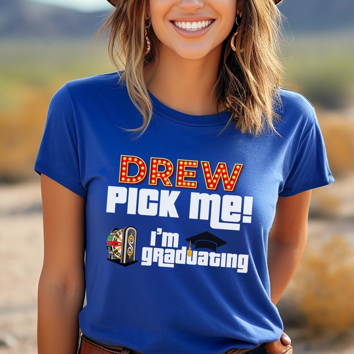 Price is Right Graduate Shirt, Drew Pick Me I'm Graduating Tee, Graduation Gift - True Royal - XS -