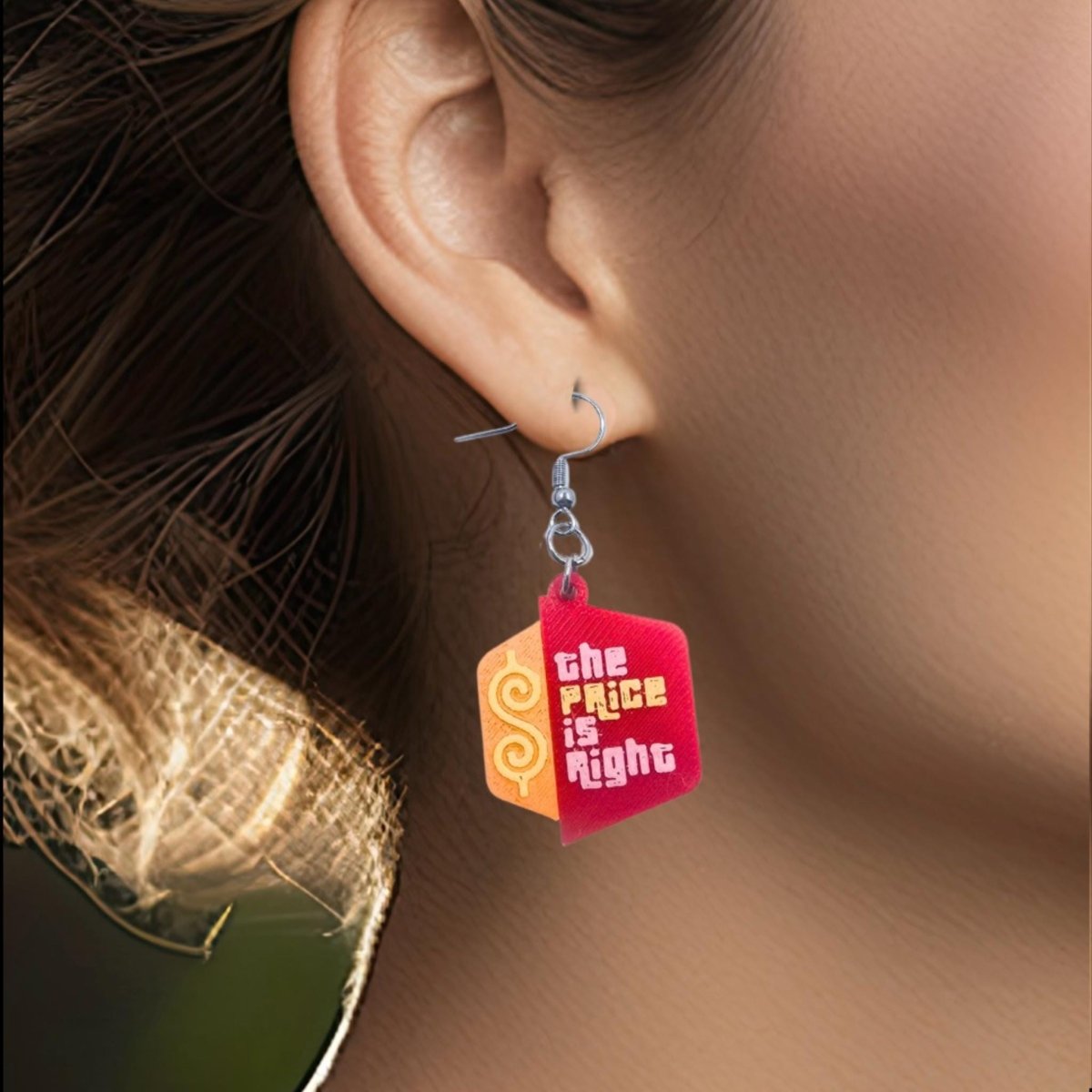 Price is Right Logo Dangle Earrings for Super Fan to Pair with TPIR shirt - 