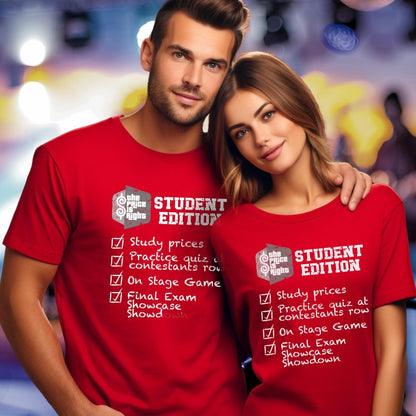 Price is Right Student Edition Shirt, College Come On Down Tee, Retro TV Game Show Tee - Red - XS -