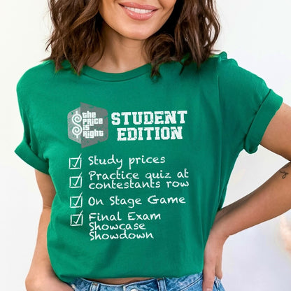Price is Right Student Edition Shirt, College Come On Down Tee, Retro TV Game Show Tee - Kelly - XS -