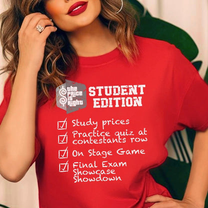 Price is Right Student Edition Shirt, College Come On Down Tee, Retro TV Game Show Tee - Kelly - XS -