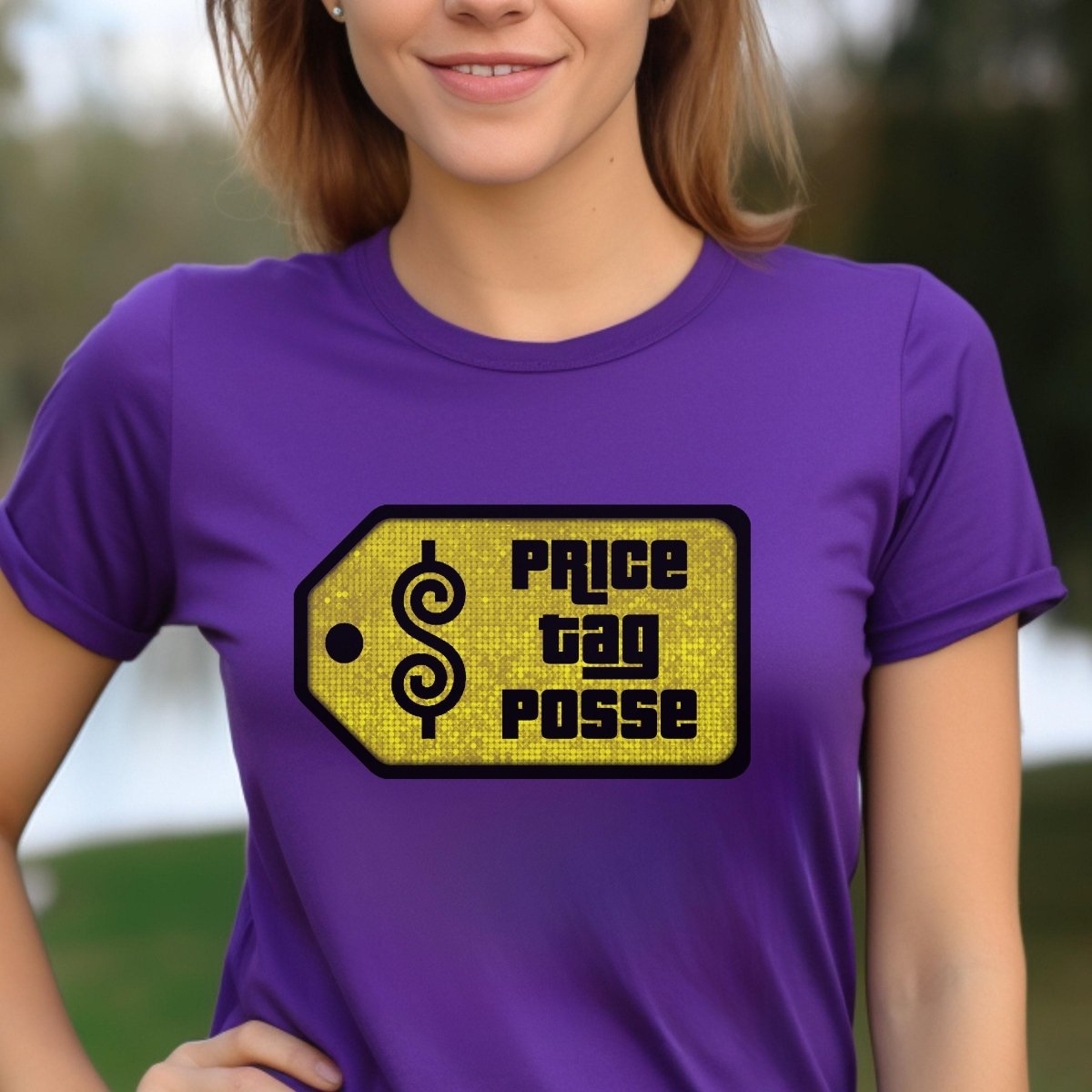 Price Tag Posse Price is Right Shirt, Retro Contestant Tee, Game Show Gift - Team Purple - XS -