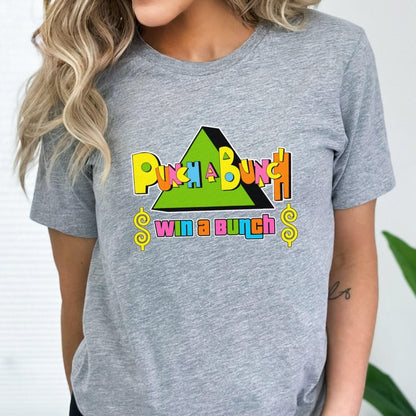 Punch a Bunch Win a Bunch Price is Right Shirt, Funny Retro Game Show Contestant Tee - Athletic Heather - XS -