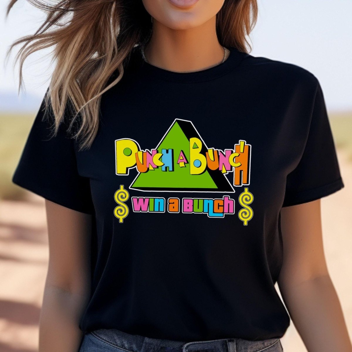 Punch a Bunch Win a Bunch Price is Right Shirt, Funny Retro Game Show Contestant Tee - Black - XS -